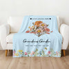 Birth Flower Family Bouquet Customized Blanket