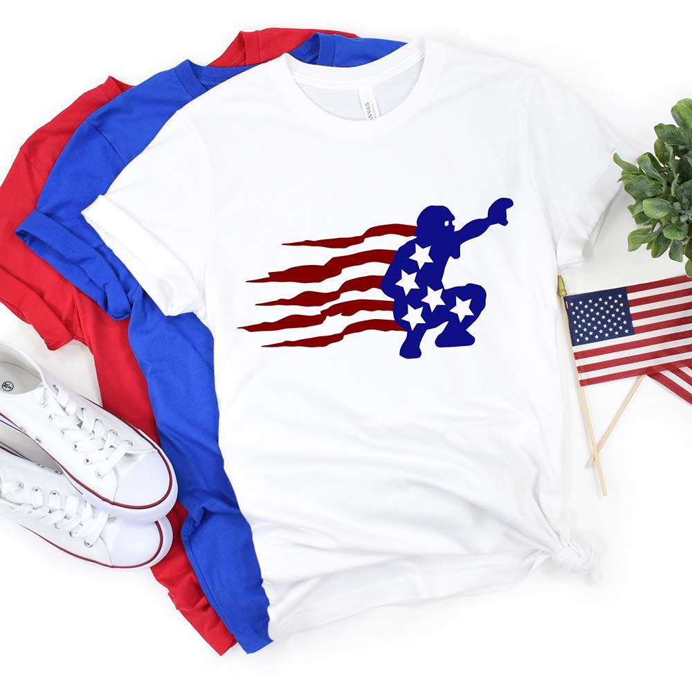 Dabbing Baseball 4th Of July Independence Day T-Shirt