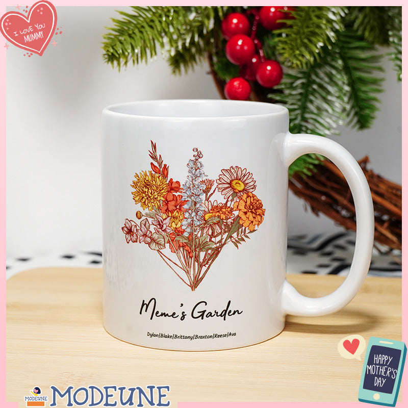 Birth Flower Family Bouquet Custom mug