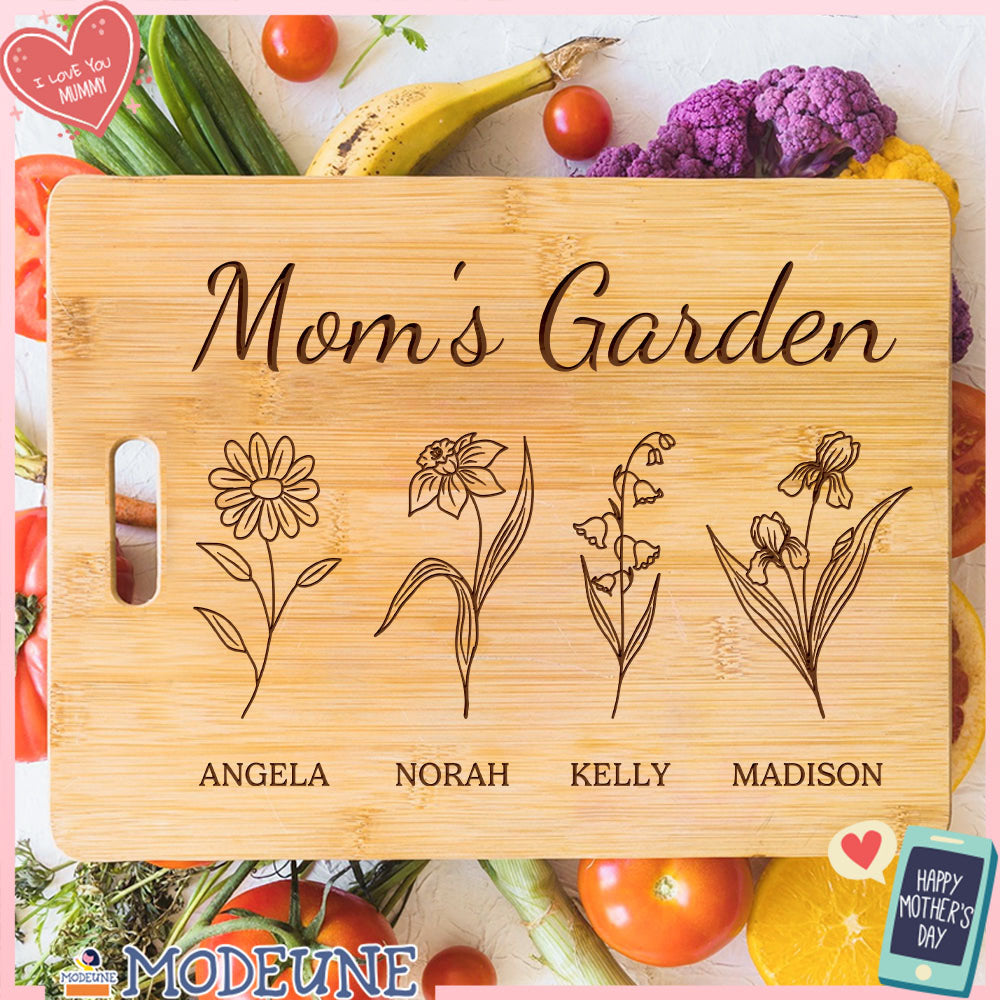 Mama's Garden is Her Children Customized Bamboo Cutting Board