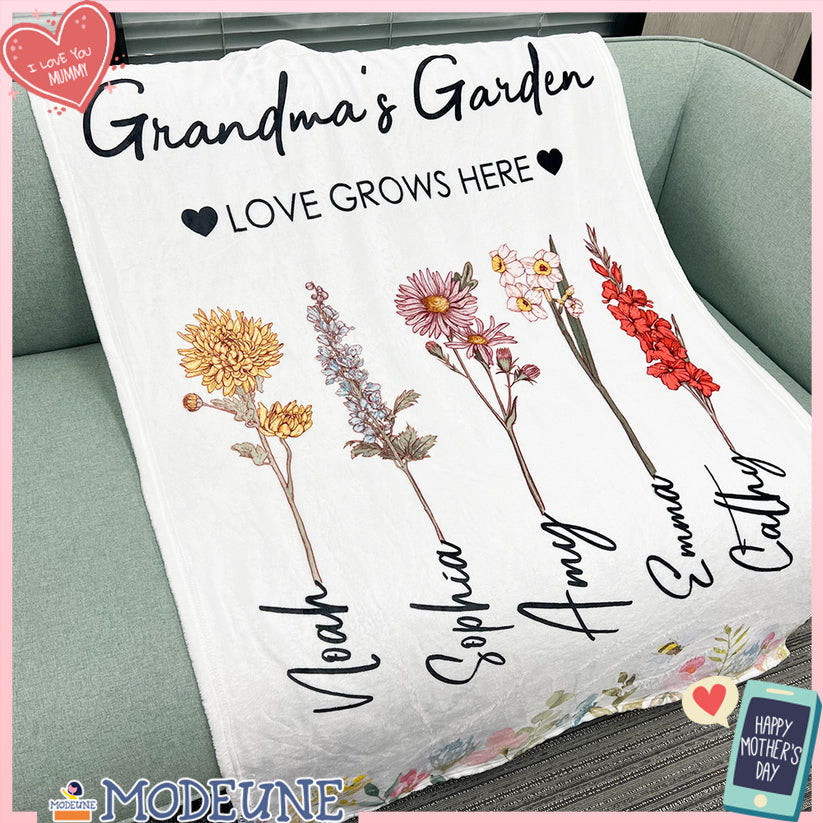 Mama's Garden is Her Children Customized Blanket