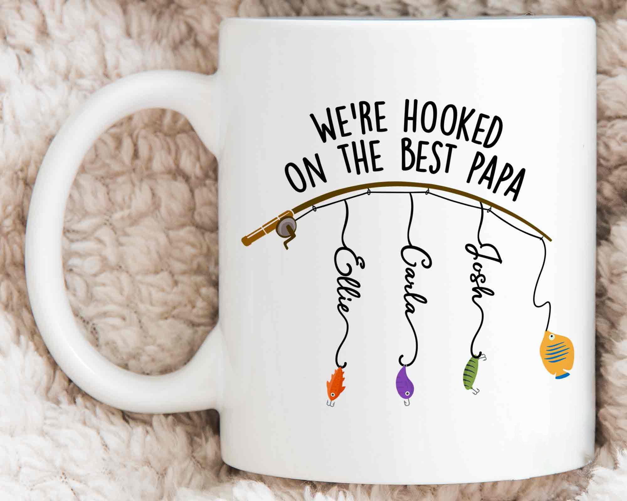 Cartoon Hooked on the best papa Custom mug