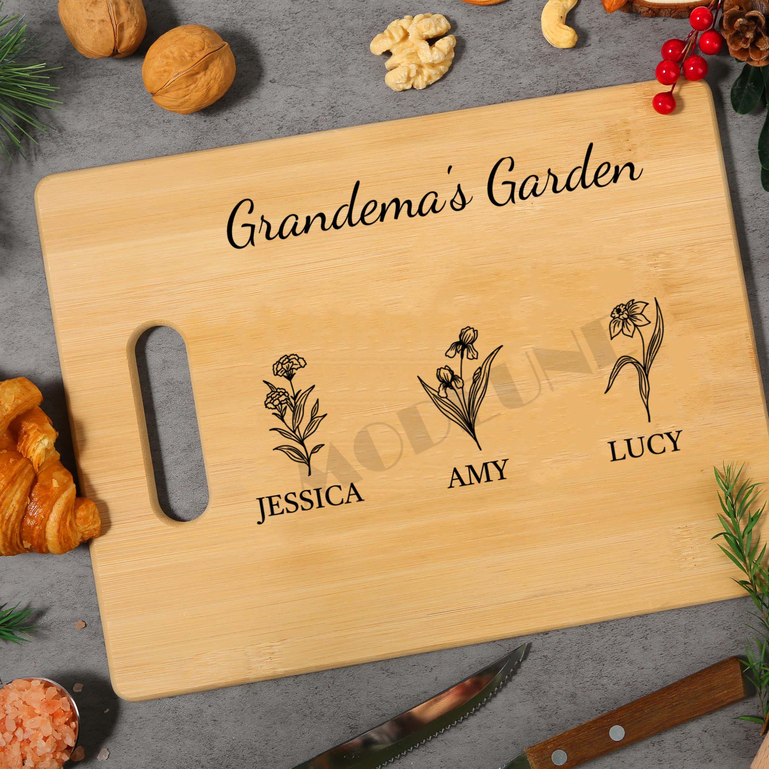 Mama's Garden is Her Children Customized Bamboo Cutting Board