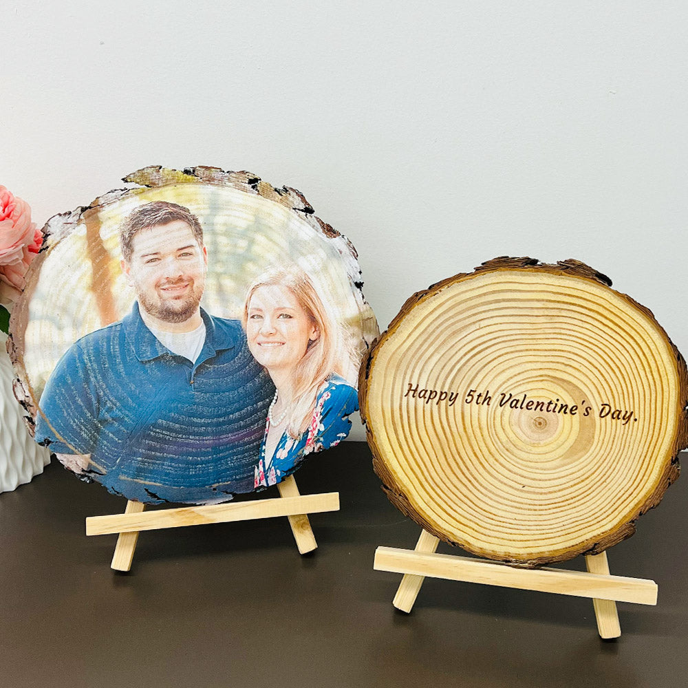 Custom Photo on Wood Valentine's Day Anniversary Gift