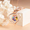 Custom Names Heart Necklace With Birthstones