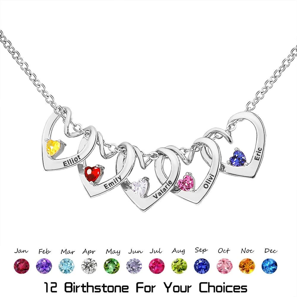 Heart of Love Birthstone Necklace for lover