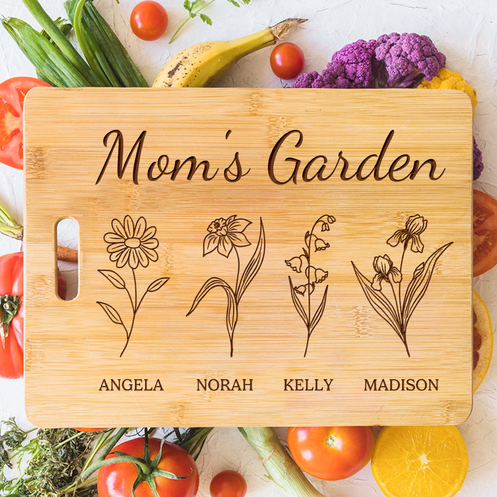 Mama's Garden is Her Children Customized Bamboo Cutting Board