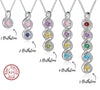 Custom Mother Rings Necklace with Birthstones