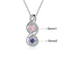 Custom Mother Rings Necklace with Birthstones