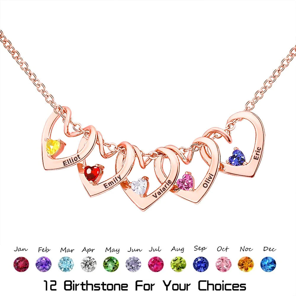 Heart of Love Birthstone Necklace for lover